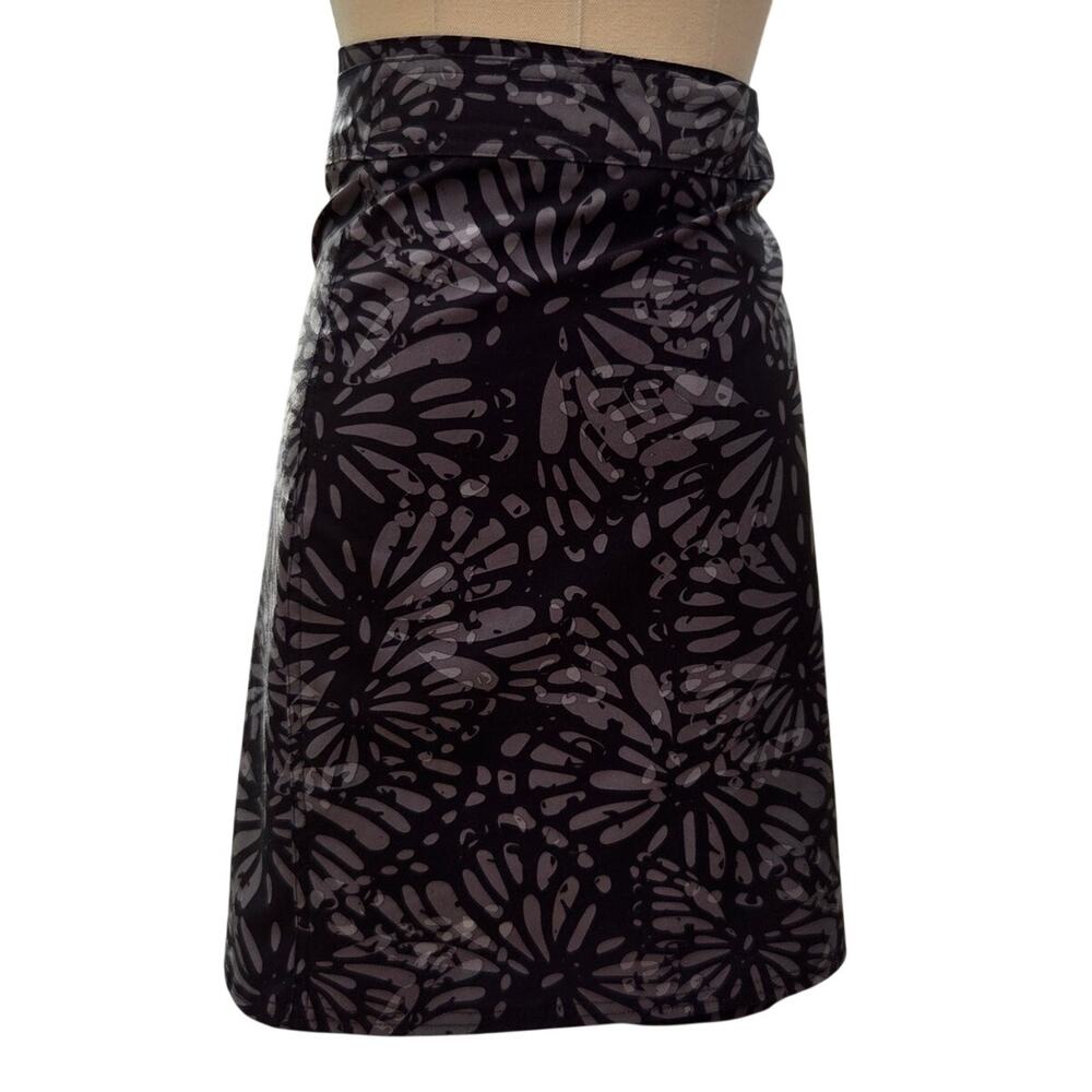 RipSkirt Hawaii Wrap Skirt Black Gray Shibori Butterfly Womens Small Length 2